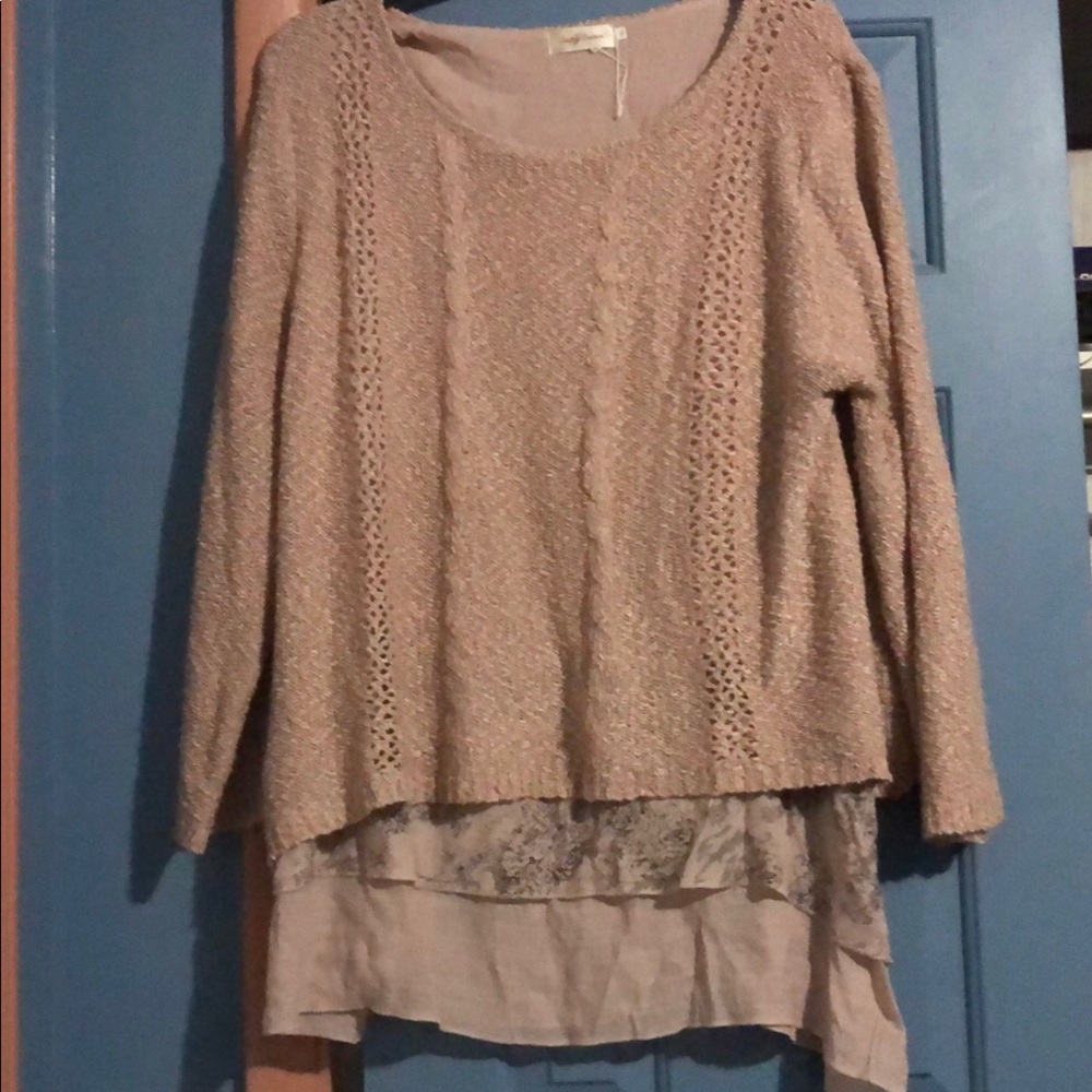 Layered look sweater